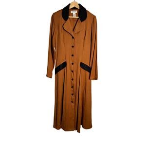 Vintage 80s or Early 90s Longline Coat Dress / Duster Dress